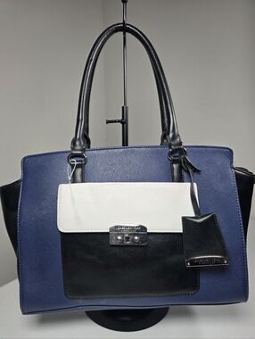 Jones New York Navy, Black & White Colorblock Satchel
